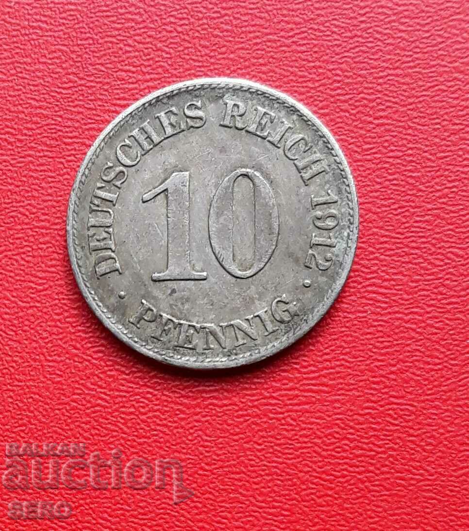 Germany-10 Pfennig 1912 E-Muldenhüten