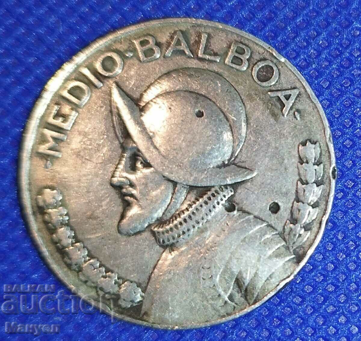 1/2 Balboa, Panama, argint, 1947.