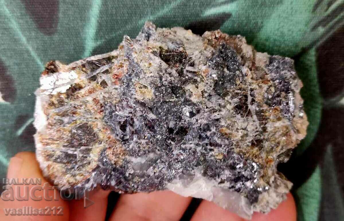 Auction  Sugar quartz with galena on sphalerite