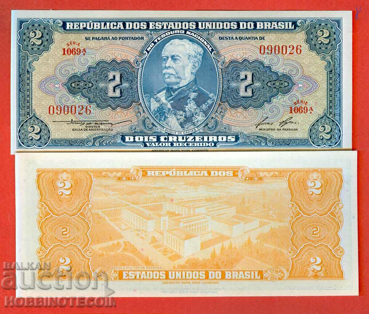 BRAZIL BRAZIL 2 Cruzeiro BLUE issue issue 1955 NEW UNC