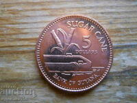 5 долара 2002 г  - Гвиана