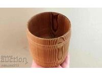 A wooden cup
