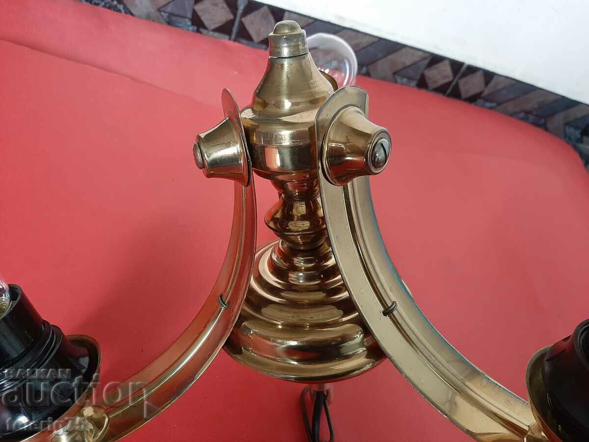 Old Retro Chandelier Lamp from Bronze with 3 bulbs - 5 Old Retro Chandelier Lamp from Bronze with 3 bulbs - 5