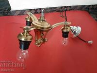 Old Retro Chandelier Lamp from Bronze with 3 bulbs