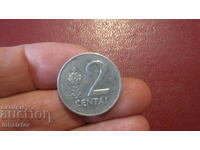 Lithuania 1991 2 centai Aluminum