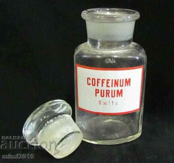 Auction Vintich Pharmacy Medical Glass Bottle COFFEINUM Auction Vintich Pharmacy Medical Glass Bottle COFFEINUM