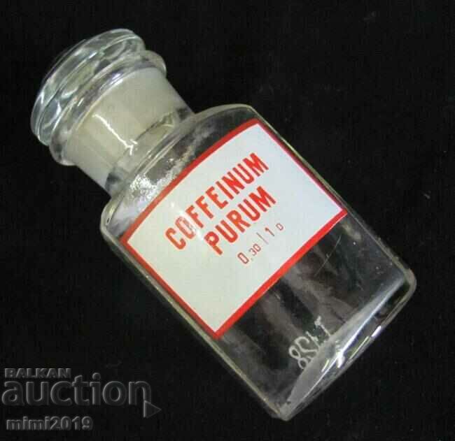 Vintich Pharmacy Medical Glass Bottle COFFEINUM - 5 Vintich Pharmacy Medical Glass Bottle COFFEINUM - 5