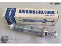 19th century Glass Medical Syringe AESCULAP Germany 2cc