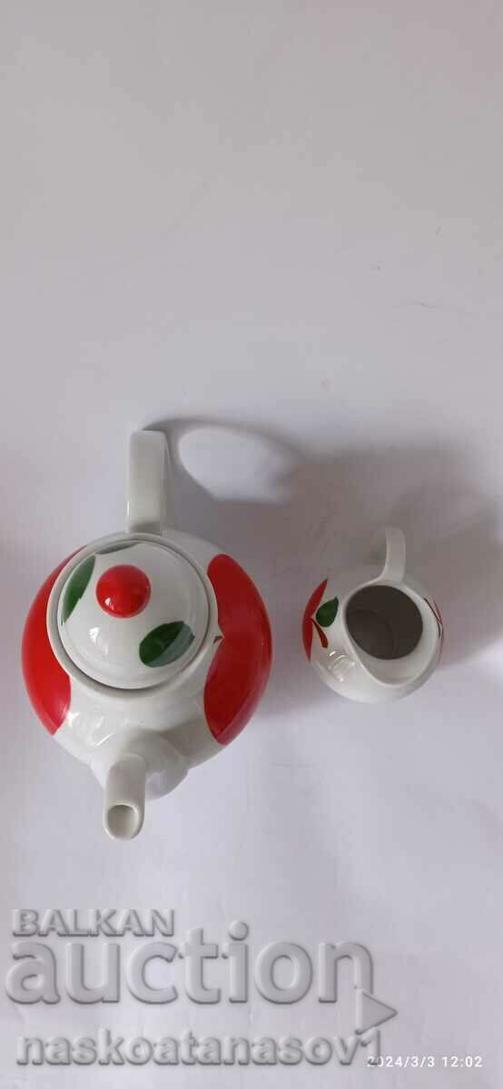 Oala de cafea din portelan, ulcior de lapte - 5