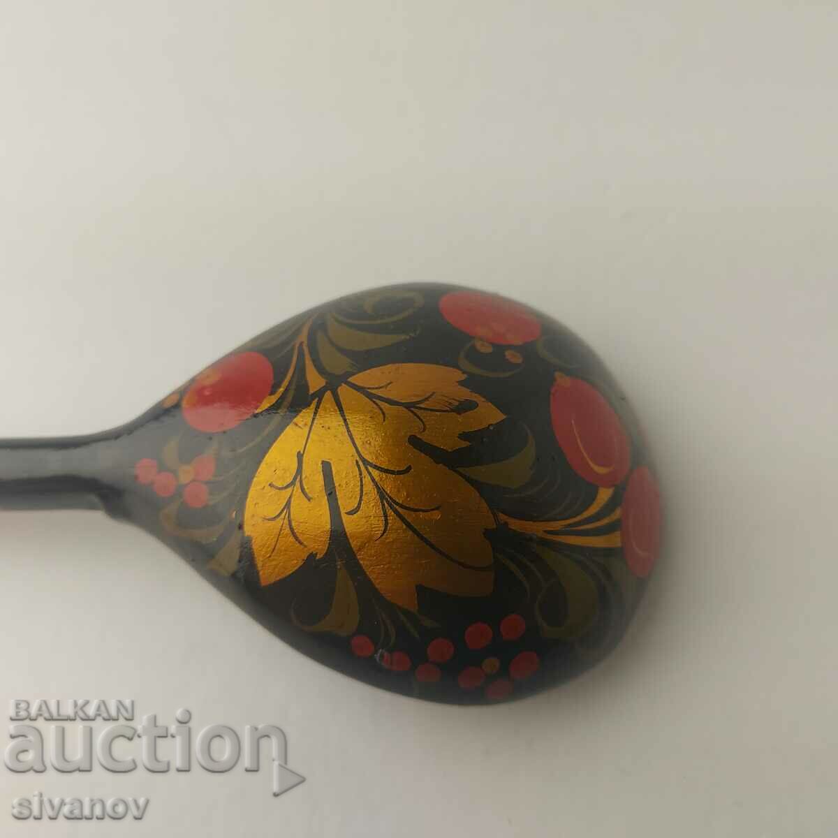 Old painted wooden spoon #5510 - 5 Old painted wooden spoon #5510 - 5