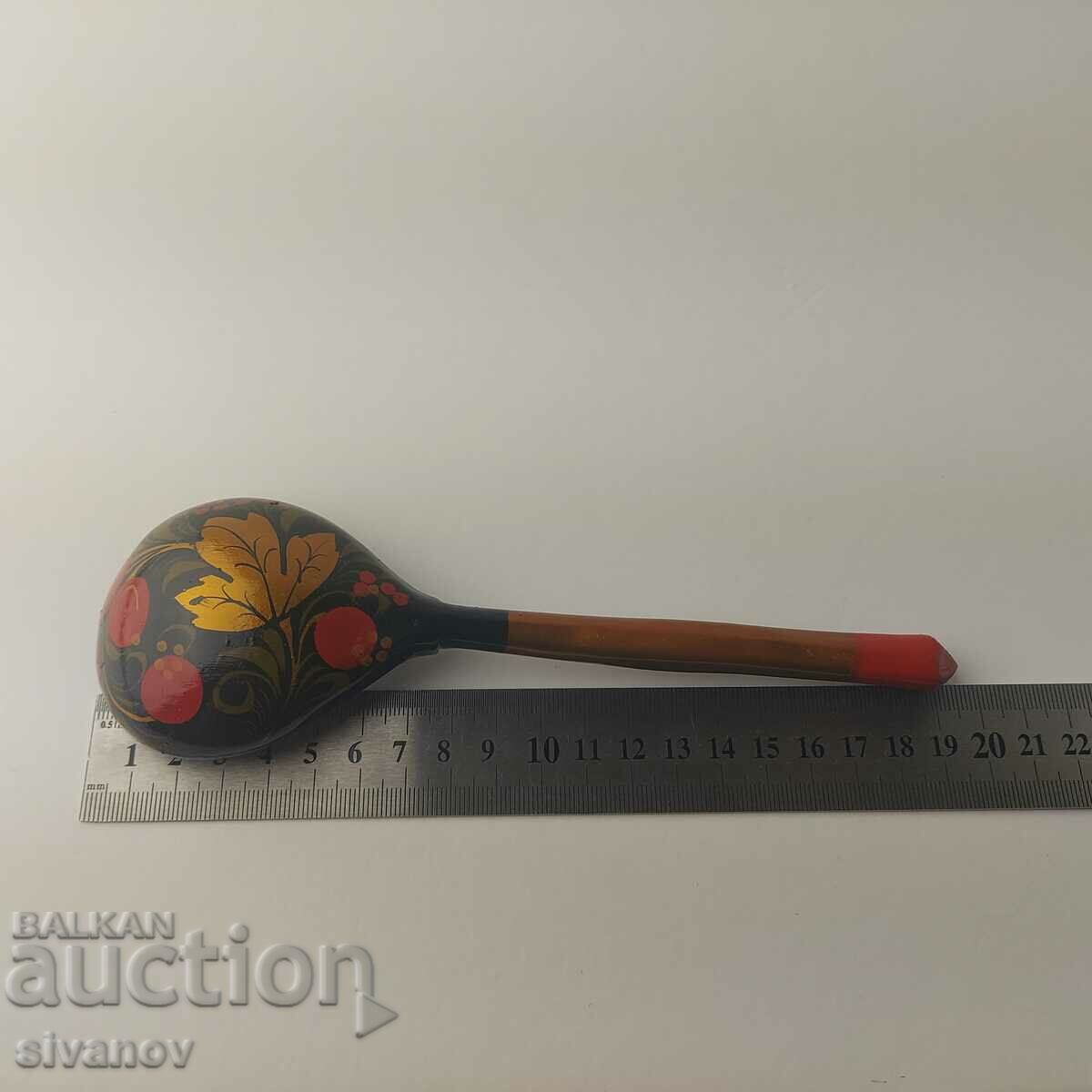 Old painted wooden spoon #5510 - 6 Old painted wooden spoon #5510 - 6