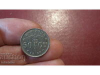 1928 50 centimes Belgium - inscription in French