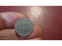 1933 50 centimes Belgium - inscription in French
