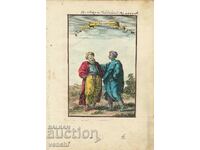 1719 - GRAVURA - AFRICA - Oameni din Africa de Nord - ORIGINAL