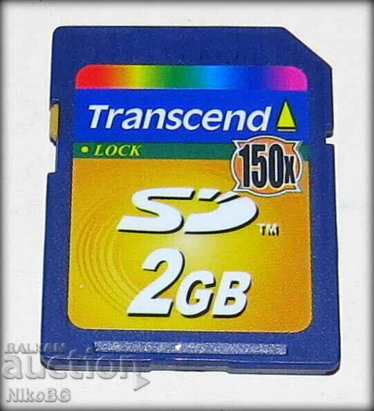 Transcend 2GB SD memory card, unused