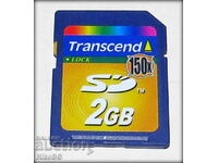 Card de memorie SD Transcend de 2 GB, nefolosit