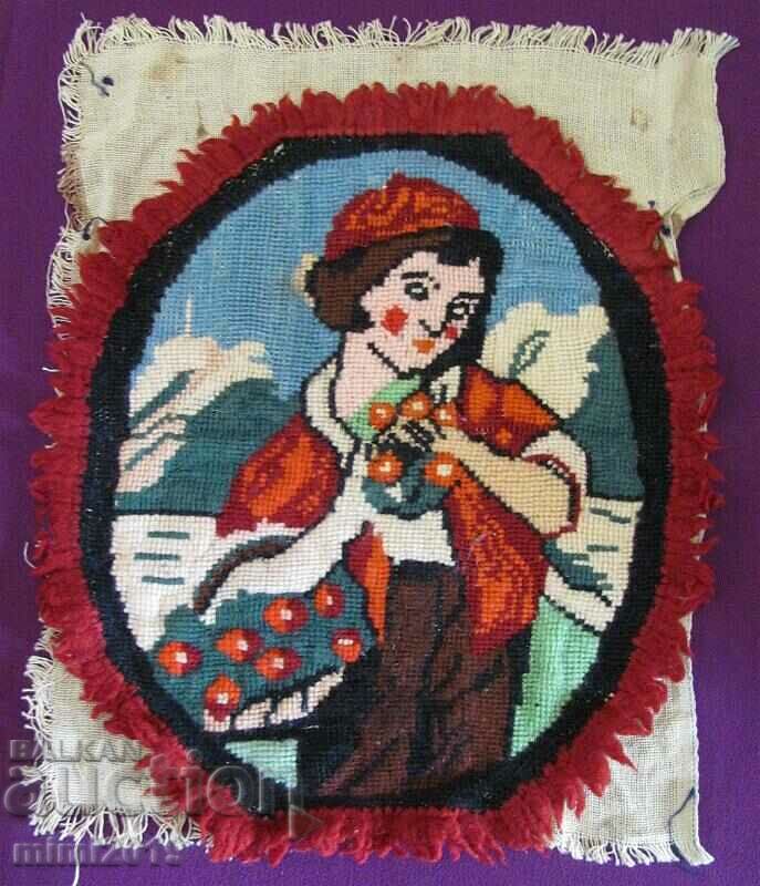 20's Hand Embroidered Tapestry