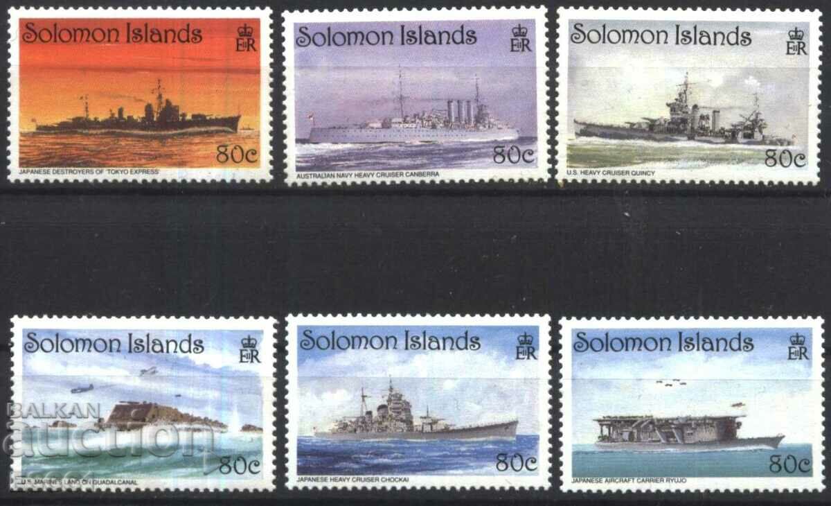 Чисти марки  Кораби  1992 от Соломонови острови