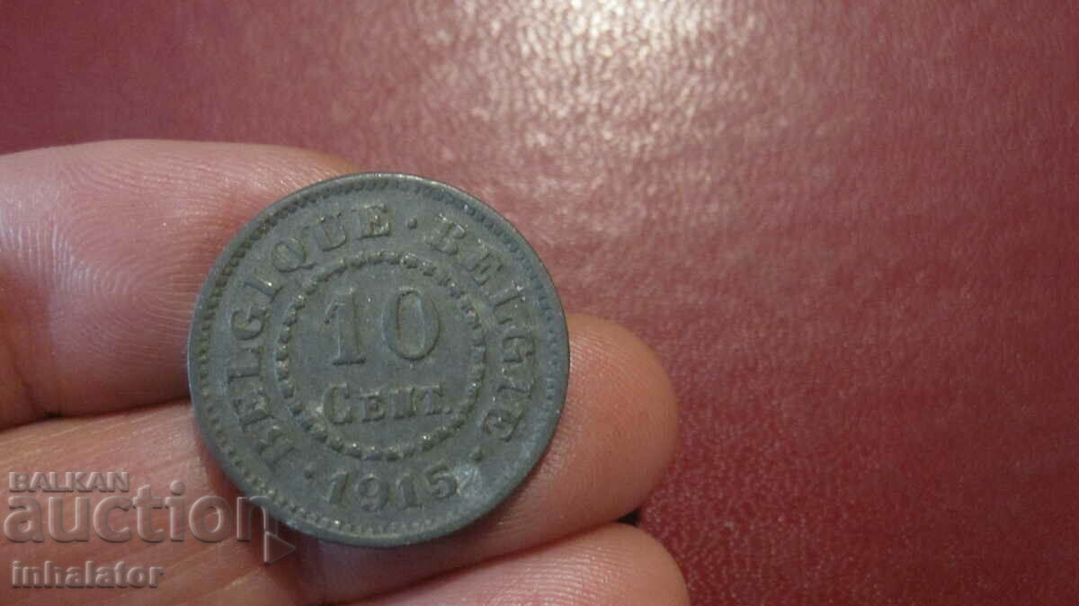 1915 10 centi Belgia - zinc
