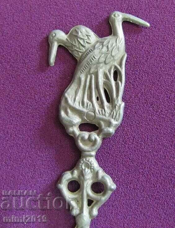 Auction 19th Century Metal Spoon Richly Decorated Auction 19th Century Metal Spoon Richly Decorated