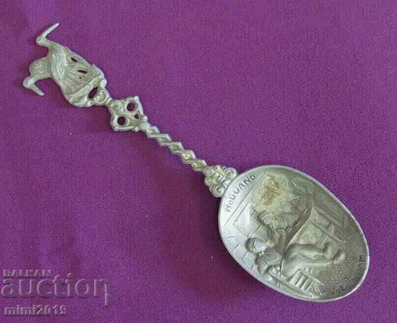 19th Century Metal Spoon Richly Decorated - 5 19th Century Metal Spoon Richly Decorated - 5