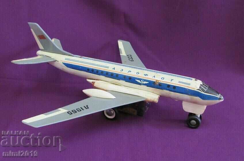 Avion mare de jucărie din metal din anii 60 Aeroflot URSS