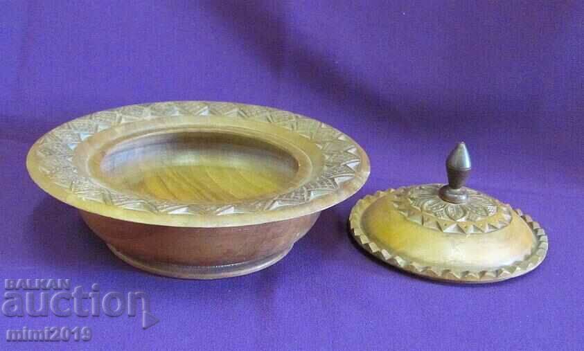 Παράδοση Αντίκα Χειροποίητη Ξύλινη Ζαχαριέρα, Μπολ Παράδοση Αντίκα Χειροποίητη Ξύλινη Ζαχαριέρα, Μπολ