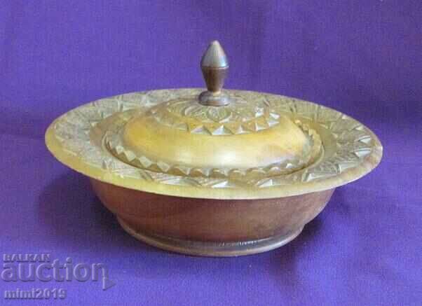 Αντίκα Χειροποίητη Ξύλινη Ζαχαριέρα, Μπολ - 5 Αντίκα Χειροποίητη Ξύλινη Ζαχαριέρα, Μπολ - 5