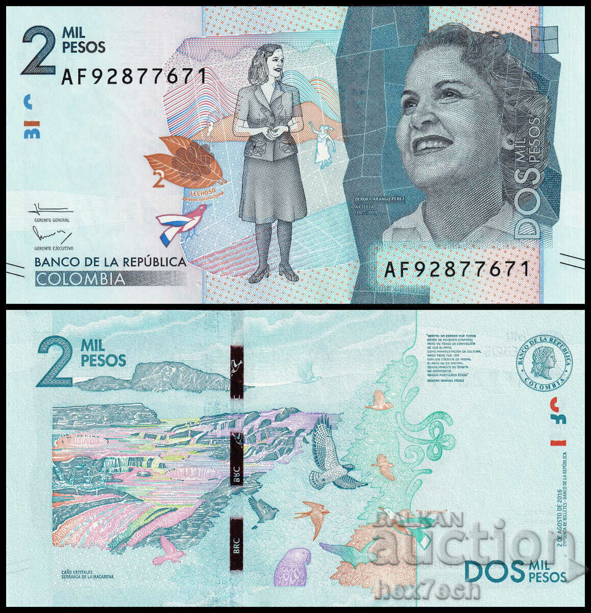 ❤️ ⭐ Colombia 2016 2000 pesos UNC new ⭐ ❤️