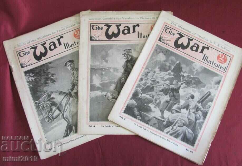1916 Primul Război Mondial 3 buc. Reviste-Che War Ilustrate