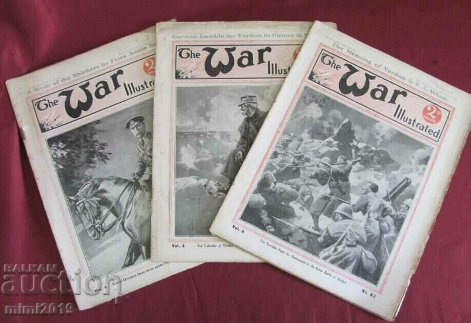 1916 First World War 3 pcs. Magazines-Che War Illustrated