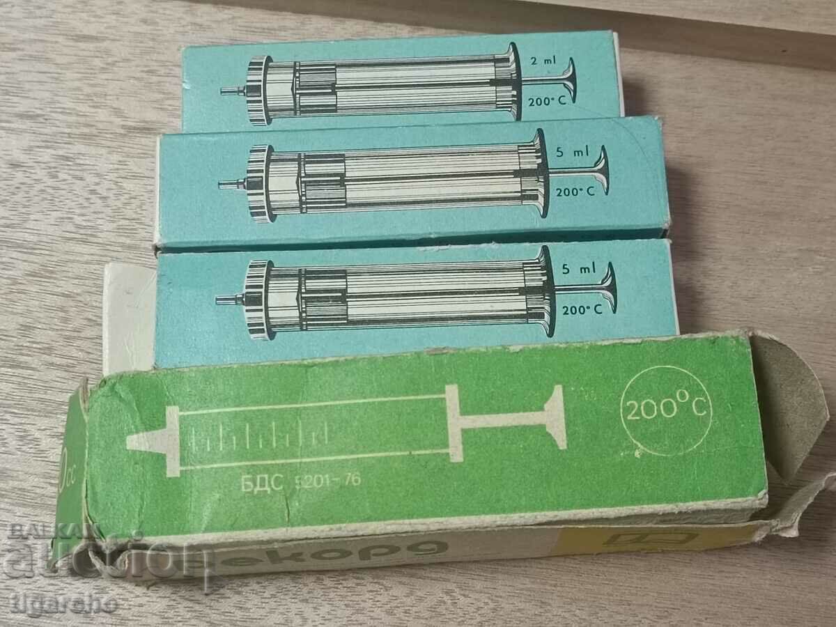 Vintage glass syringes