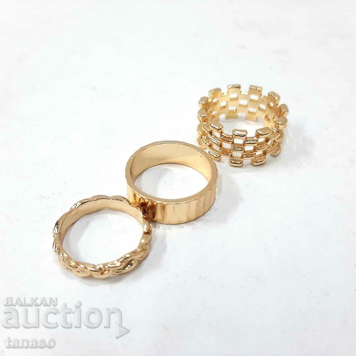 Set of 3 rings, 14K gold plated (8.3) with price € 15.00 | 29.34 BGN