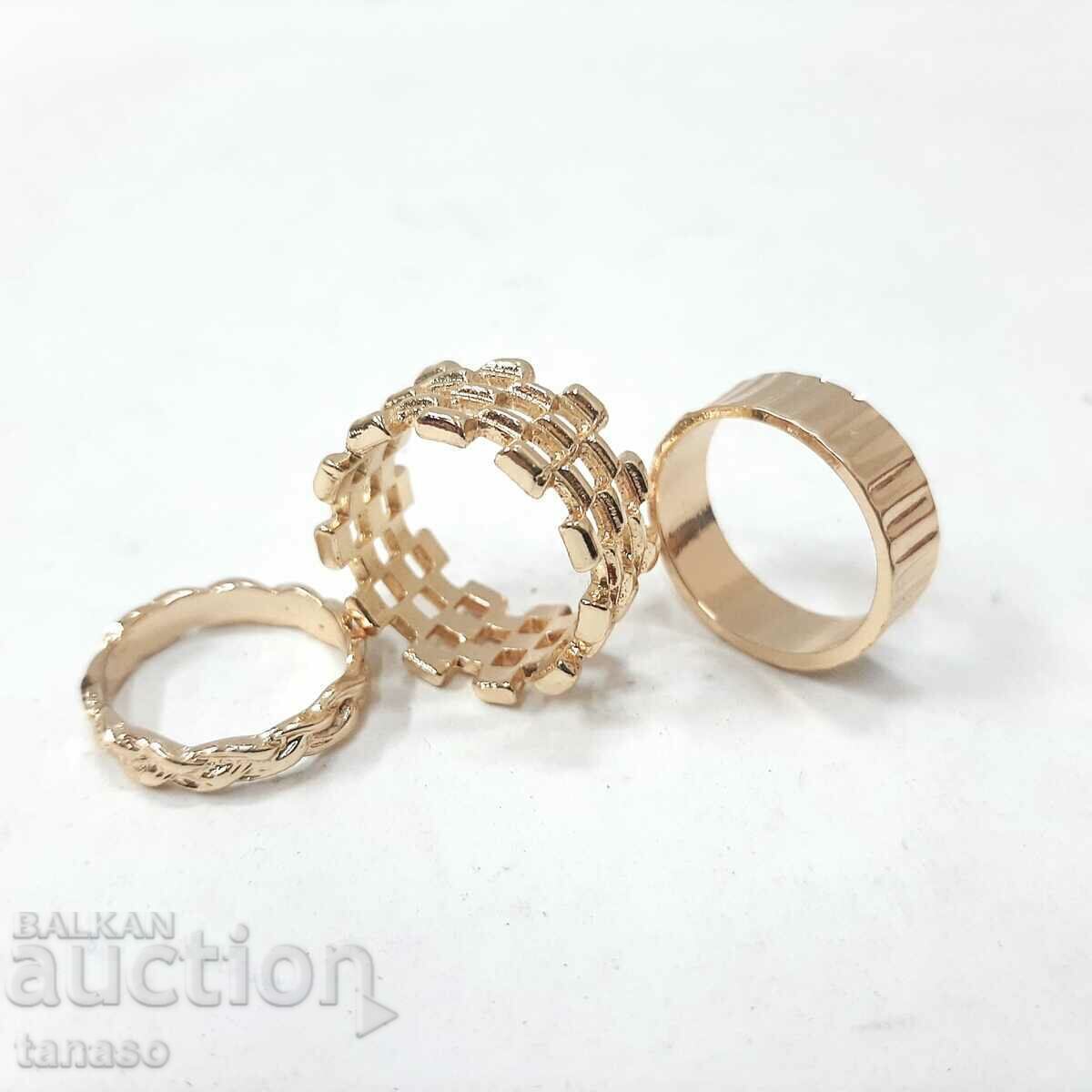 Delivery of Set of 3 rings, 14K gold plated (8.3)