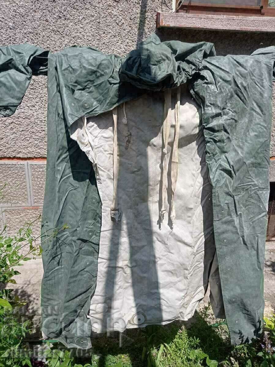 Military waterproof rubber raincoat