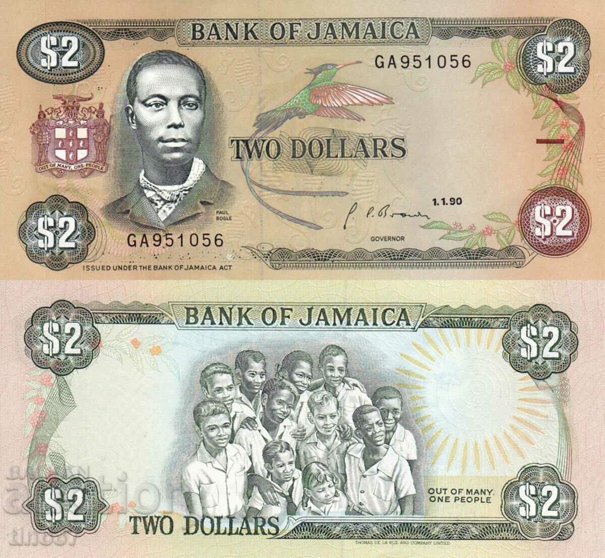 tino37- JAMAICA - 2 DOLARI - 1990 - UNC