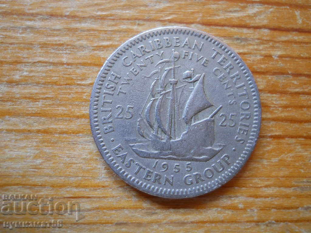25 σεντς 1955 - Βρετανικά εδάφη της Καραϊβικής