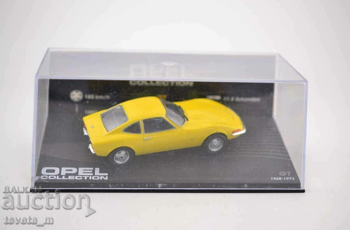 Metal car collector OPEL GT 1968-1973, scale 1:43