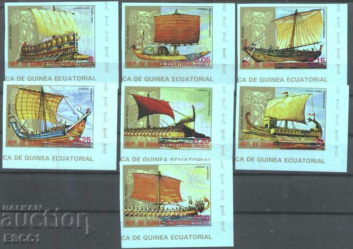 Clean Stamps Ships Sailboats 1978 din Guineea Ecuatorială