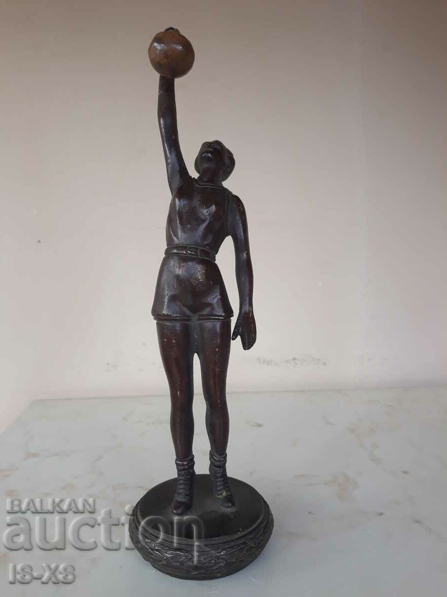 Figurină jucător de volei - bronz solid.