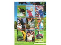 2001. Turkmenistan. Famous golfers. Illegal Stamps. Block.