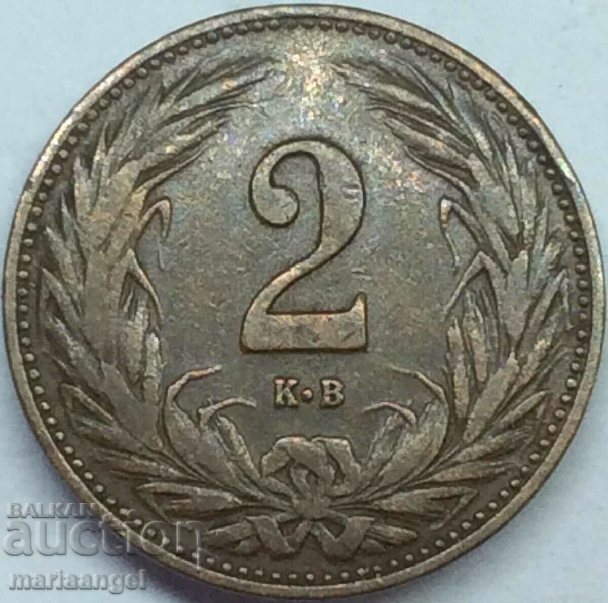 Унгария 2 филера 1909 бронз