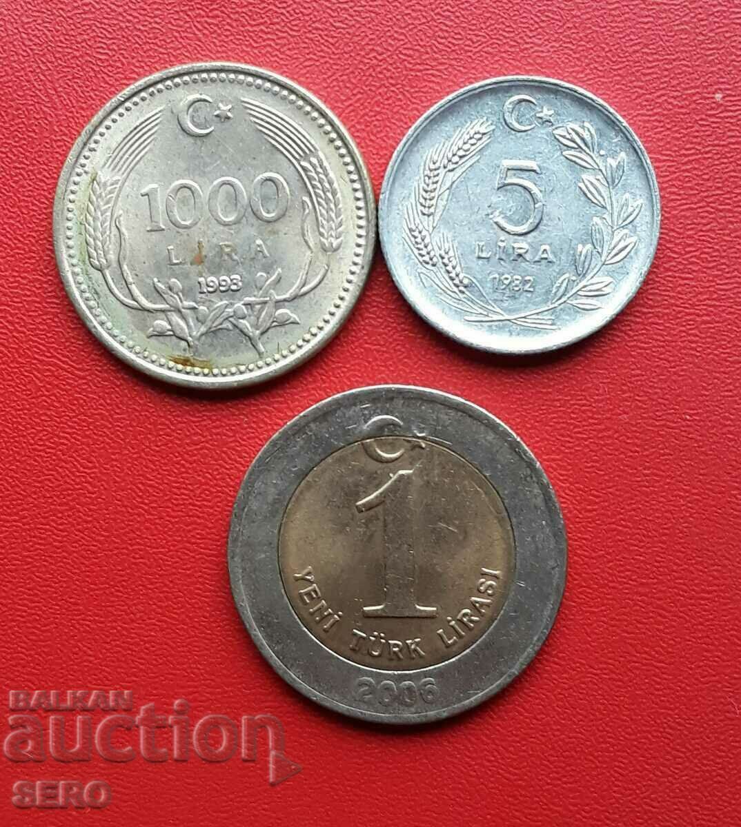 Турция- лот от 3 монети
