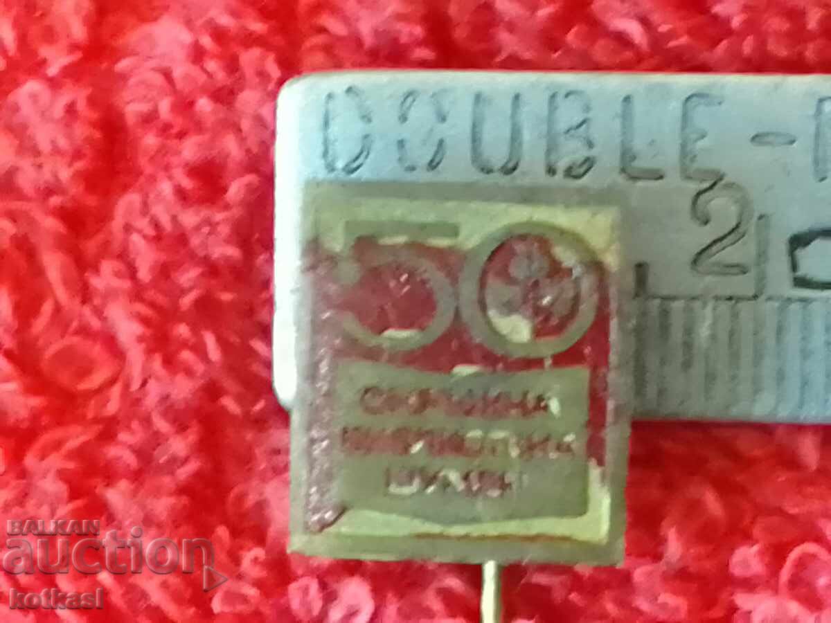 Old social badge pin Shumen 50 g District library Old social badge pin Shumen 50 g District library