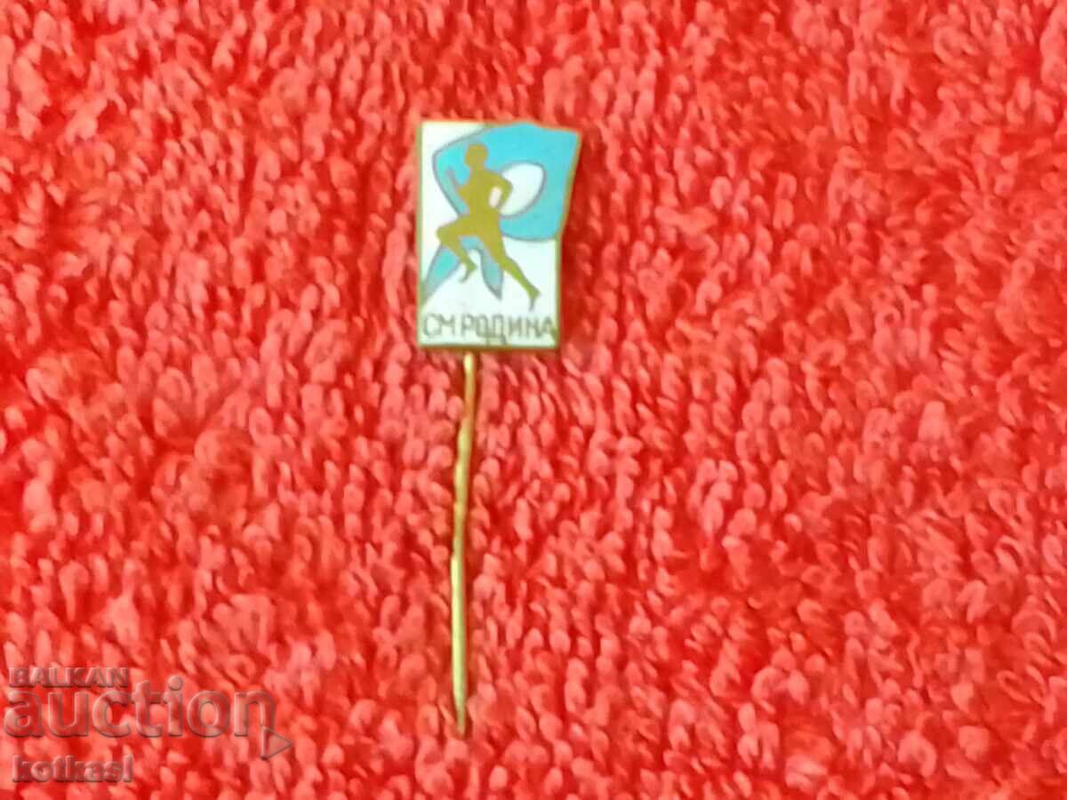 Old social metal badge pin SM RODINA enamel - 5 Old social metal badge pin SM RODINA enamel - 5