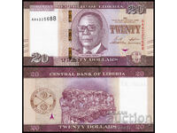 ❤️ ⭐ Liberia 2022 20 USD UNC Nou ⭐ ❤️