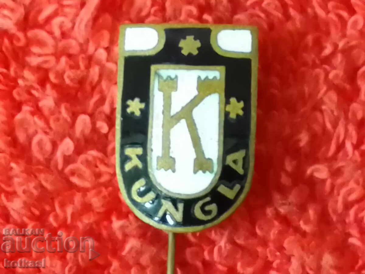 Old social metal badge pin enamel KUNGLA Estonia - 5 Old social metal badge pin enamel KUNGLA Estonia - 5