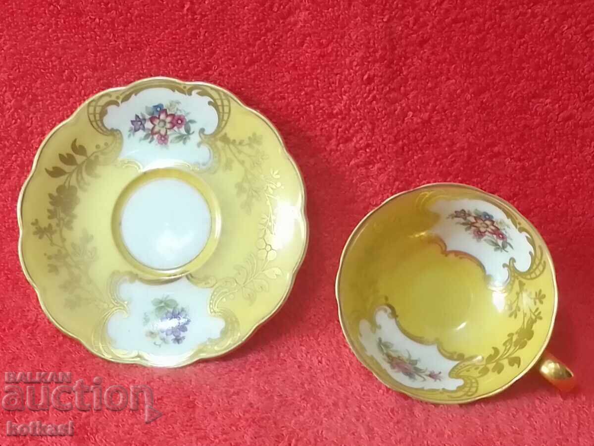 Set Moka porțelan vechi farfurie ceașcă aurire colecția Tettau - 5 Set Moka porțelan vechi farfurie ceașcă aurire colecția Tettau - 5