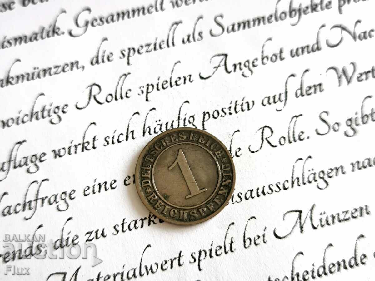 Reich Coin - Germany - 1 Pfennig | 1925; Series A