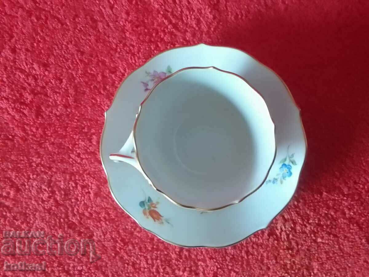 Double old porcelain set cup plate gilt Meissen Meissen - 5 Double old porcelain set cup plate gilt Meissen Meissen - 5